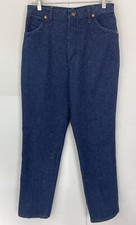 Vtg Womens Wrangler Blue Jeans 13MTIM 14 x 32 High Rise Dark Wash Straight Leg