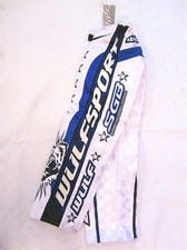 Kids speedway blue white trousers Wulfsport race pants 24-26" age 5-10
