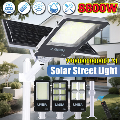 8800000000LM Commercial Solar Street Light Motion Sensor Backyard Road Wall Lamp