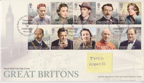 TALLENTS PMK GB ROYAL MAIL FDC FIRST DAY COVER 2013 GREAT BRITONS STAMP SET