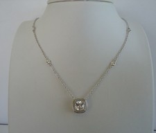 925 STERLING SILVER DESIGNERS PENDANT NECKLACE W/ 3 CT LAB CREATED DIAMONDS