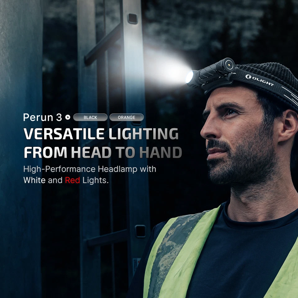 Olight Perun 3 Headlamp 3,000 Lumens LED White&Red Light Magnetic Charging IP68 - Image 2 of 4