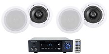 Rockville BLUAMP 150 Home Stereo Bluetooth Amplifier 4 6.5" Ceiling Speakers