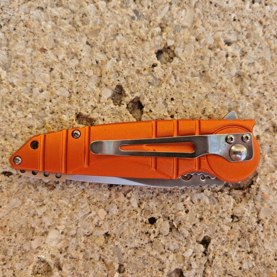 Cuchillo de Rescate Asistido por Resorte EMS Paramédico 8" - Navaja de Bolsillo de Combate Táctico EDC Foto 4 de 4