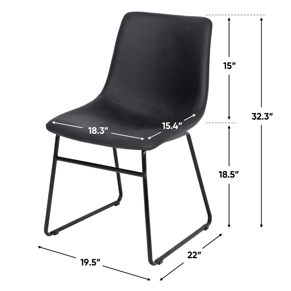 Pack de 2 Muebles Silla de Comedor Industrial Duradero Marco de Acero Decoración Interior 32"H Foto 2 de 4