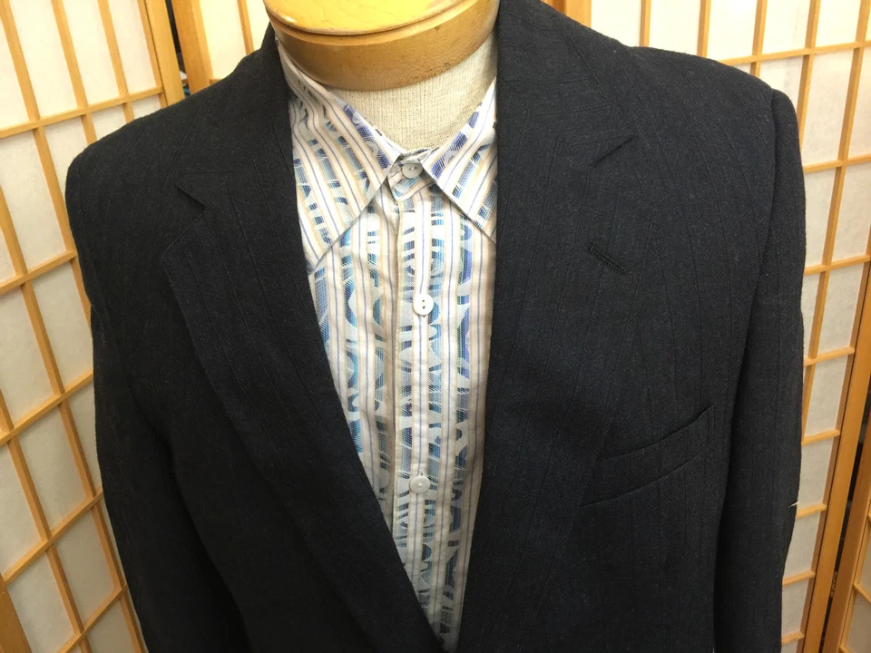 J. Weston LTD Habersham Wool Gray Striped Sport Coat Jacket Blazer 41R - Image 2 of 4