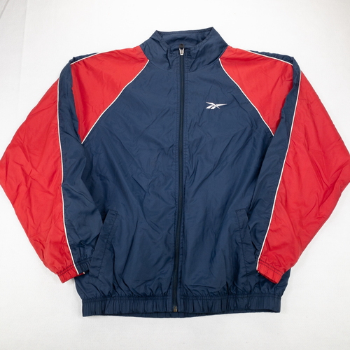 Reebok Mens Jacket Red Blue Large Long 