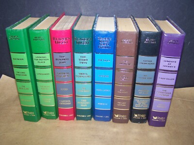 8 Readers Digest Condensed Book Lot Mixed Colors - Reading Shelf Decor Vintage B