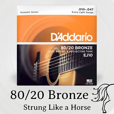 Original D'Addario 10-47 EJ10 80/20 Bronze Extra Light Akustikgitarrensaiten