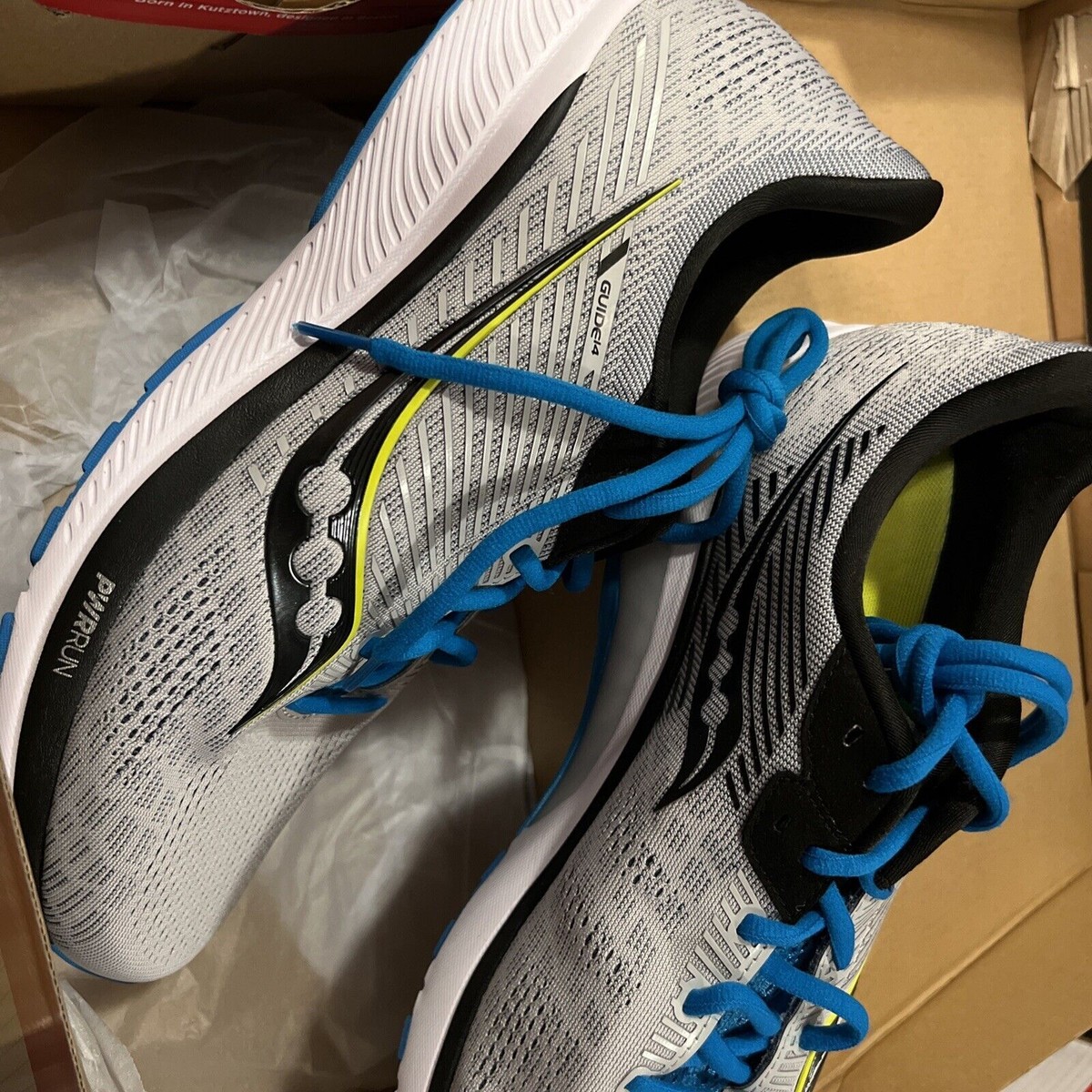 Saucony Mens Guide 14 Lace Up Breathable Running Shoes Sneakers Size 10 Gray Amazon.com | Saucony Running Shoes Mens Guide 14, Triple  main image 4
