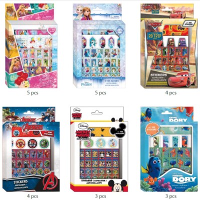  DISNEY STICKER/AUFKLEBER  /PRINCESS/CARS/FROZEN/NEMO-DORY/AVENGERS 85-100 STÜCK