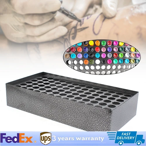 Tattoo Ink Bottle Holder 78 Holes Metal Vertical Display Stand Organizer Rack - product listing photo