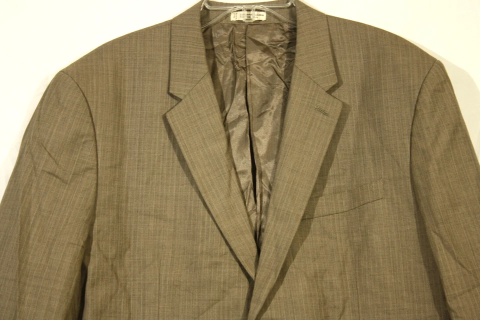 Blazer de espiga para hombre talla 46R marrón grisáceo mezcla de lana Perry Ellis Foto 3 de 4