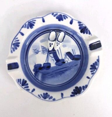 Ash Tray DELFT Vintage 3D Mini DUTCH SHOES Elesva Holland Handpainted 4'' #011