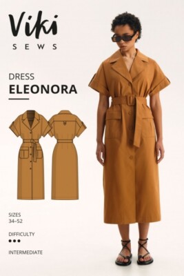 Vikisews Schnittmuster Eleonora Kleid UK 4-22