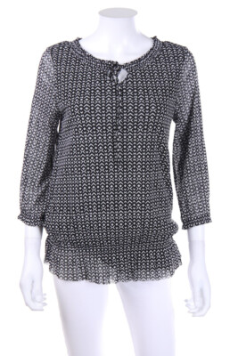 OVS Blouse Geometric Pattern M black-white