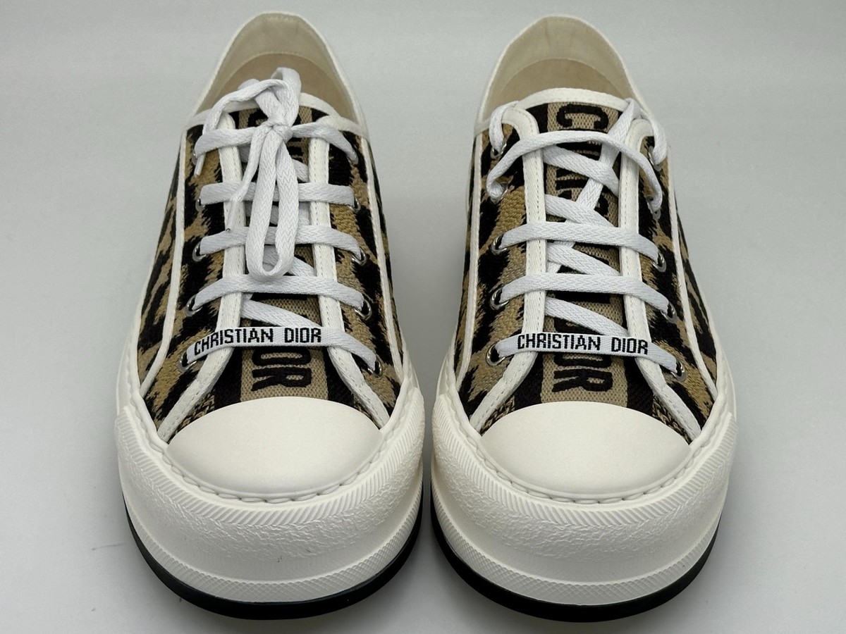 DIOR WALK'N Leopard Mizza Cotton Platform Lace Up Low Top DIOR WALK'N Leopard Mizza Cotton Platform Lace Up Low Top