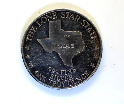 Rare Texas Lone Star State 1oz .999 Fine Silver Sesquicentennial