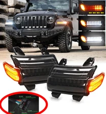 LED Turn Signal Lights Sequential Bumper Lamp For Jeep Wrangler JL Sahara 2018+