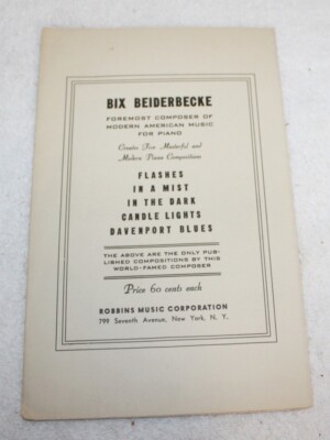 Bix Beiderbecke 1938 Sheet Music ~ A-Tisket, A-Tasket Ella Fitzgerald Al Feldman