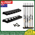 6-Rod Rack Fishing Pole Holder Tackle Wall Fishing Rod Storage Fixed Stand AU