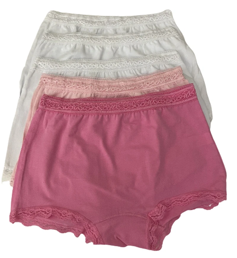  Girl's Underwear White, Pink Soft Cotton 5 Panties Boyshort  XL 10/12 - Image 2 of 2