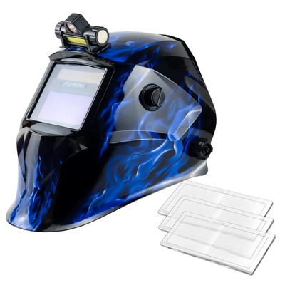 TRQWH Welding Mask Auto Darkening Helmet Light True Color & Magnifying Lens