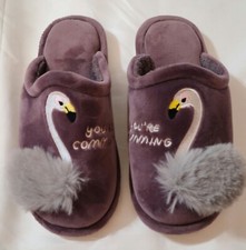 Purple Flamingo "You're Coming" Slippers Female, Euro Size 38-39/Reg Size 7-8