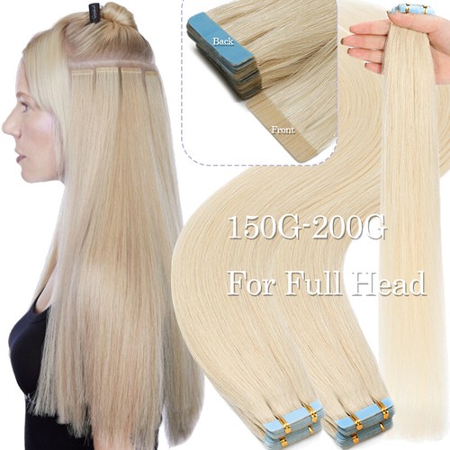 Traceless Tape in REAL REMY Human Hair Extension RUSSIAN Hair Stick Skin Weft - Picture 9 of 30