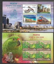 AUSTRALIA 2024 PERTH STAMP & COIN SHOW MIN SHEETS (2) MNH