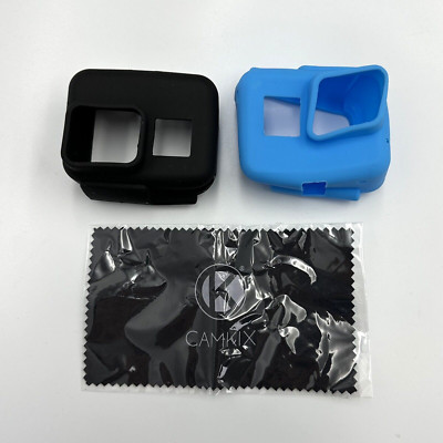 Camkix Silikonhüllen für Gopro Hero 7/6/5 2x Rahmen Schwarz/Blau ,,#