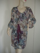ABITO VESTITO DONNA TULLE FIORI CON SOTTOVESTE SISLEY TAGLIA S LEGGI LE MISURE