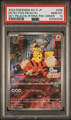 PSA 10 GEM MINT JAPANESE POKEMON 2023 DETECTIVE PIKACHU 098 PSA 10 GEM MINT JAPANESE POKEMON 2023 DETECTIVE PIKACHU 098