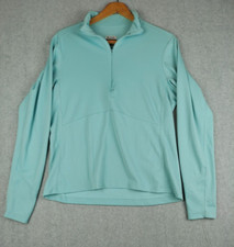 Columbia Activewear Top  Womens size Large 1/4 Zip Green Long Sleeve Titanium