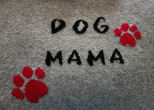 *Dog Mama* Soft Pullover Sweater Hoodie in Gray - perfect for dog lovers! - Picture 3 of 8