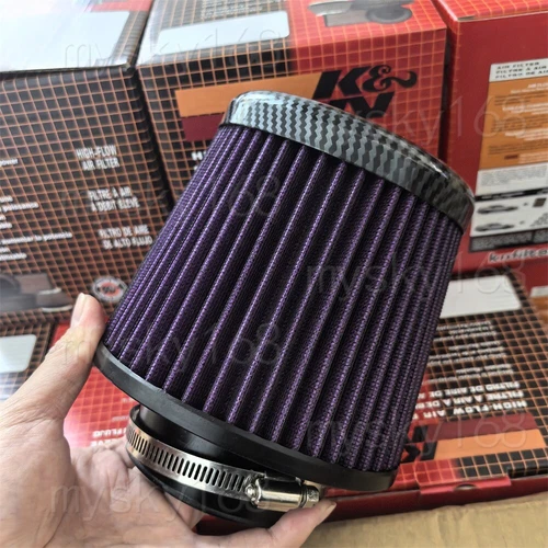 Filtro de aire frío color carbono K&N alto flujo rendimiento carreras deporte -3 pulgadas - Imagen 3 de 7