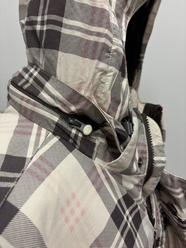 BURTON Snowboard Ski Thermo Jacke Mantel mit Kapuze Damen L kariert braun/pink - Bild 21 von 23