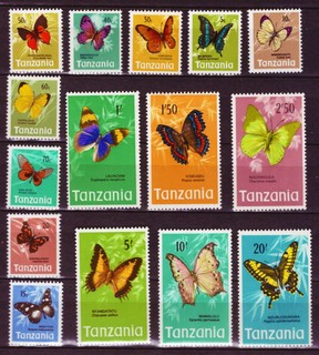 TANSANIA 1973 Schmetterlinge Mi. 35 49 (49 50 Euro) /MNH
