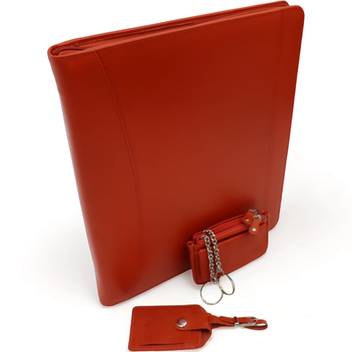 Leren Schrijfmap A4 Oranje - Business set - Tablet sleeve - Werkmap A4 - Oranje - Bild 13 von 13