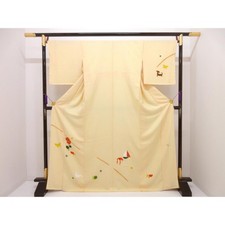 Authentic Unused Visiting kimono by Junichiro Ichikawa, crayon colors 260...