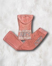 Juicy Couture Coral Pink Velour 2 Piece Tracksuit, UK 8/10
