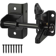 Heavy Duty Self Locking Gate Latch for Wooden Fence and Metal Gates Black Finish