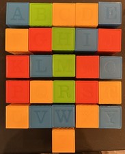 1970s VINTAGE TUPPERWARE ABC BUSY BLOCKS COMPLETE SET TUPPERTOYS 5 ABC