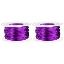 2pcs 20 Gauge Aluminum Craft Wire 0.8mm 98.5ft Bendable Metal Wire Purple,