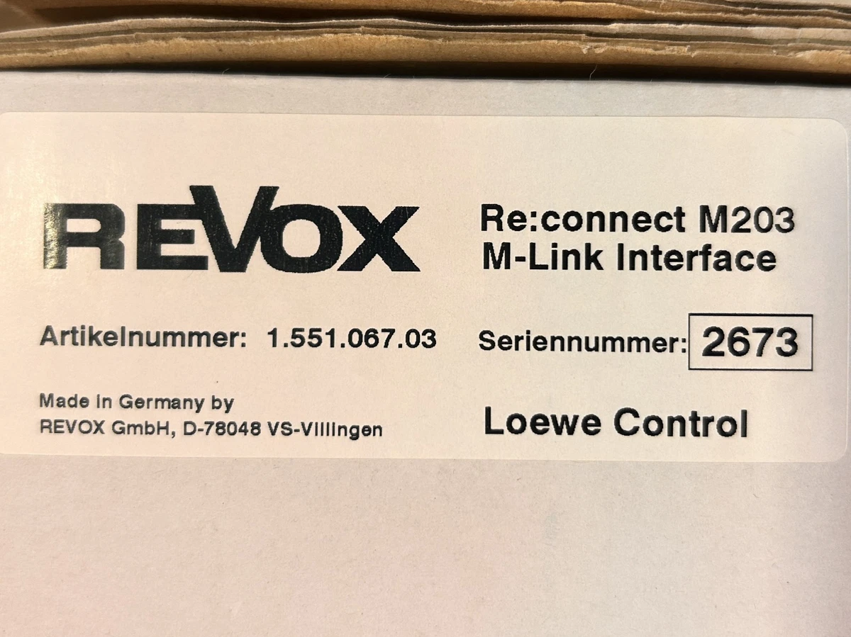 Interfaz Revox Re: connect M203 M-Link - Loewe Control - 1.551.067.03
