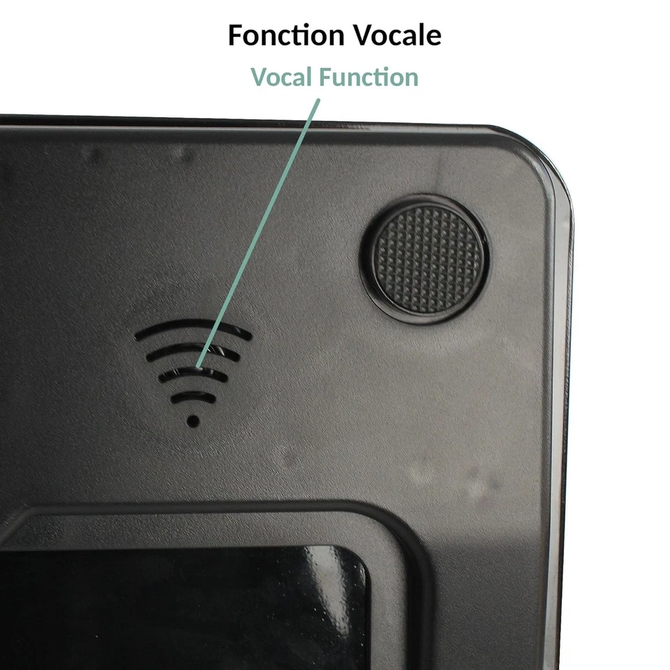 FISHTEC Balance Vocale Salle de Bain – Verre Trempé, 3–180 kg, Antidérapante - Photo 4/4