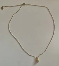 ESTELLA BARTLETT Pineapple Pendant 14k Gold Plated Chain Necklace; 16"-18"; EUC!