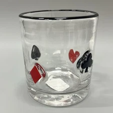 Anthropologie Dupe Poker Casino Whiskey Glasses Cocktail Barware Card Bar Cart