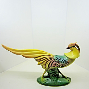 1950’s MCM Vintage Maddux Of California Glossy Ceramic Pheasant Bird Long Tail