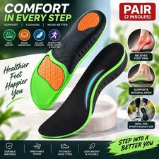Orthopedic Arch Support Insoles - Plantar Fasciitis Flat Foot Shock Absorption